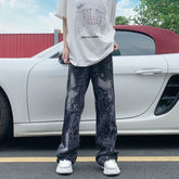 Threebooy Y2K Fashion Graphic Embroidery Baggy Jeans Pants For Men Clothing Straight Wide Leg Women Denim Trousers Pantalones Hombre